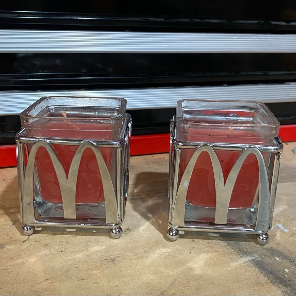 Set of McDonald’s Restaurant Metal Candle Holders